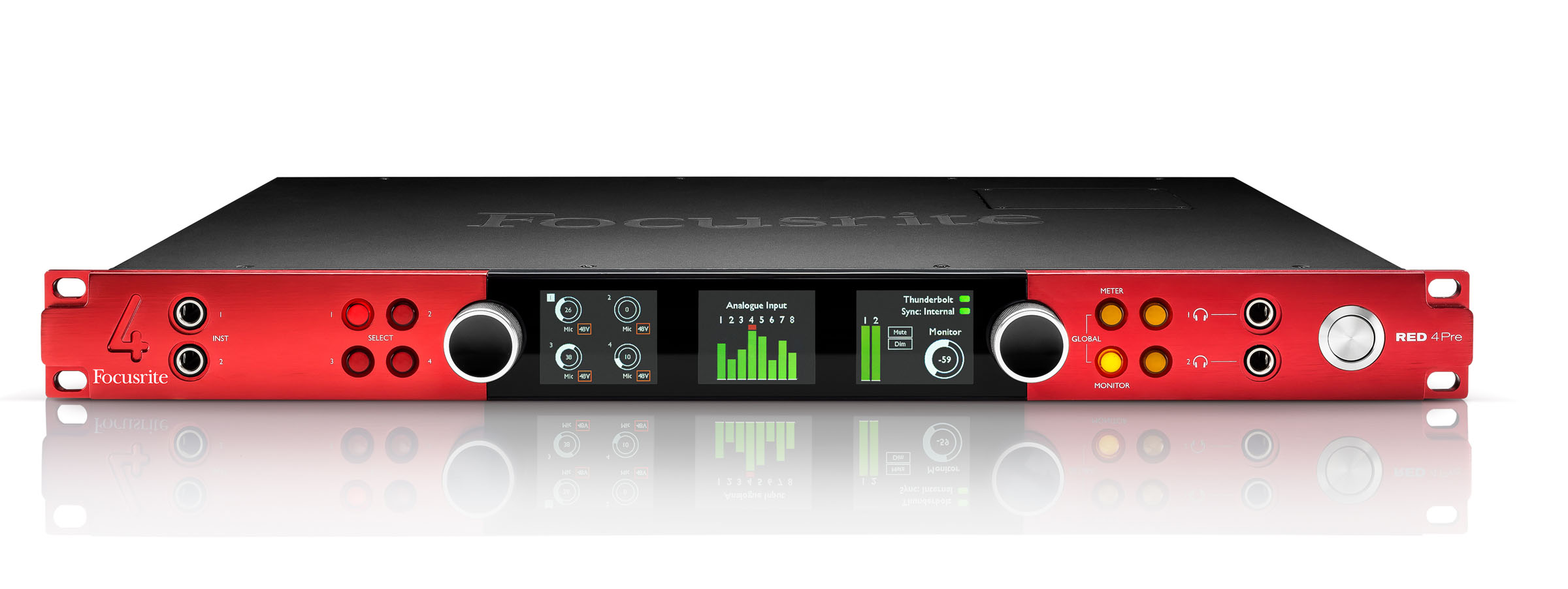 Spectacle på den anden side, Staple Focusrite Launches Advanced Red 4Pre Interface