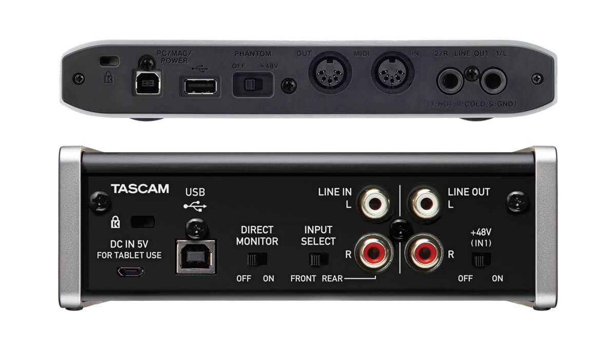Tascam US-1x2 & iXR Review - US-1x2 and iXR rear