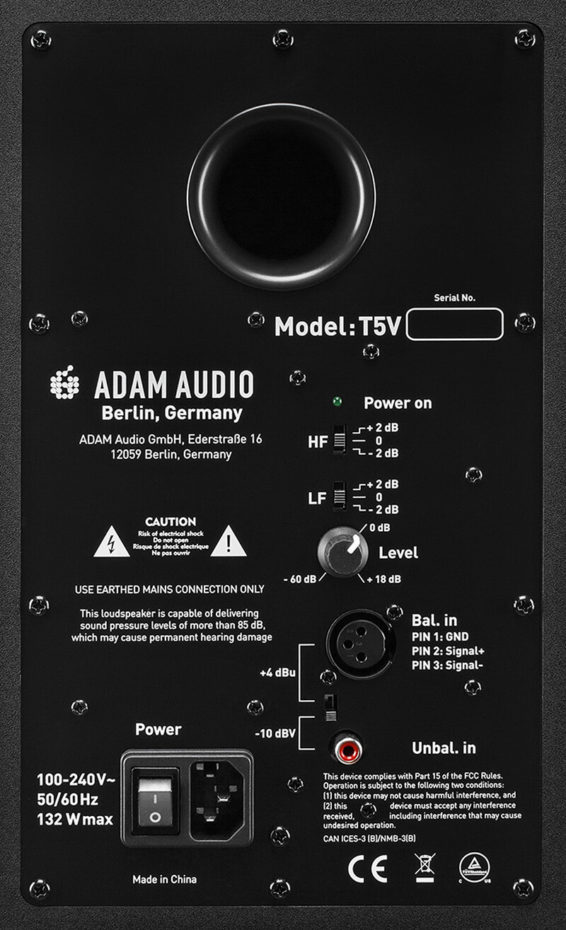 ADAM Audio T5V Monitors - Rear Shot
