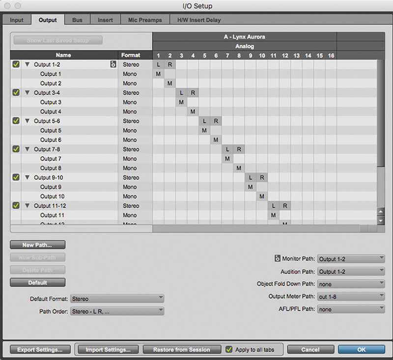 Working with the I/O window in Pro Tools - Step 4