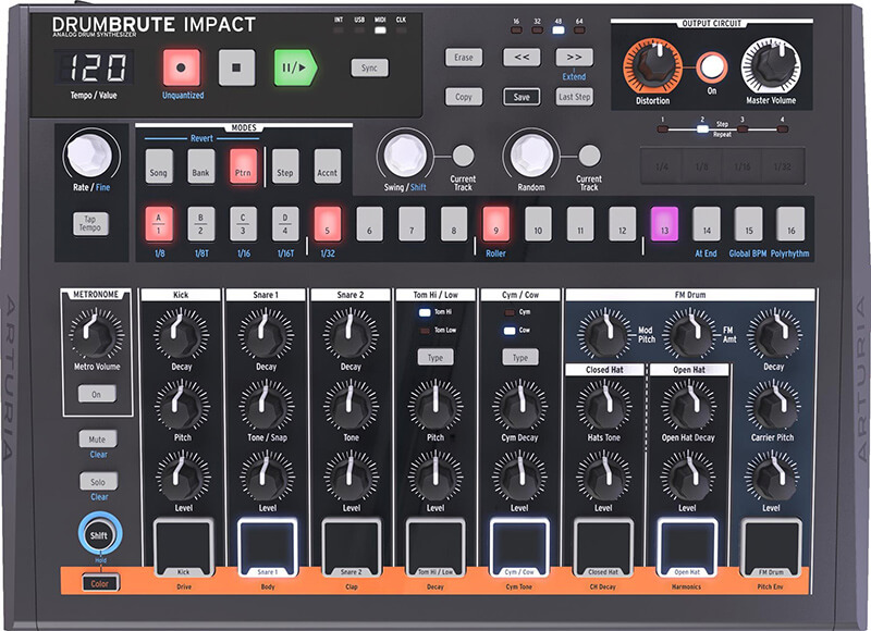 6 of the Best Affordable Hardware Drum Machines - Arturia DrumBrute Impact