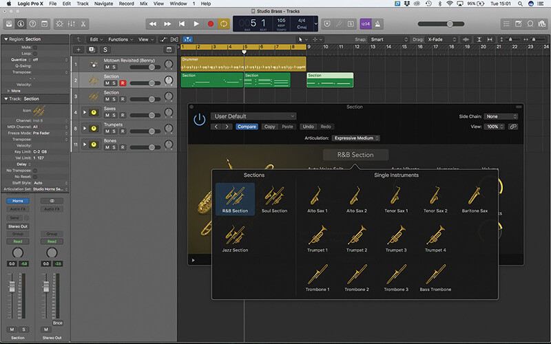 Studio Horns in Logic Pro X - Step 1