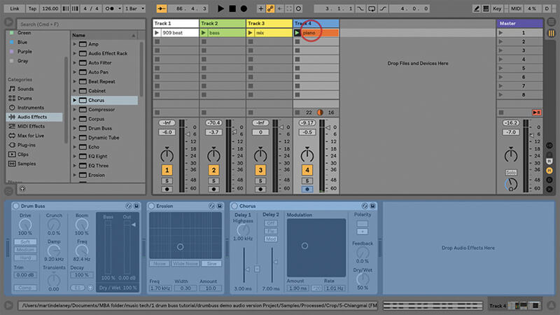 Using the New Drum Buss in Ableton Live - Step 13