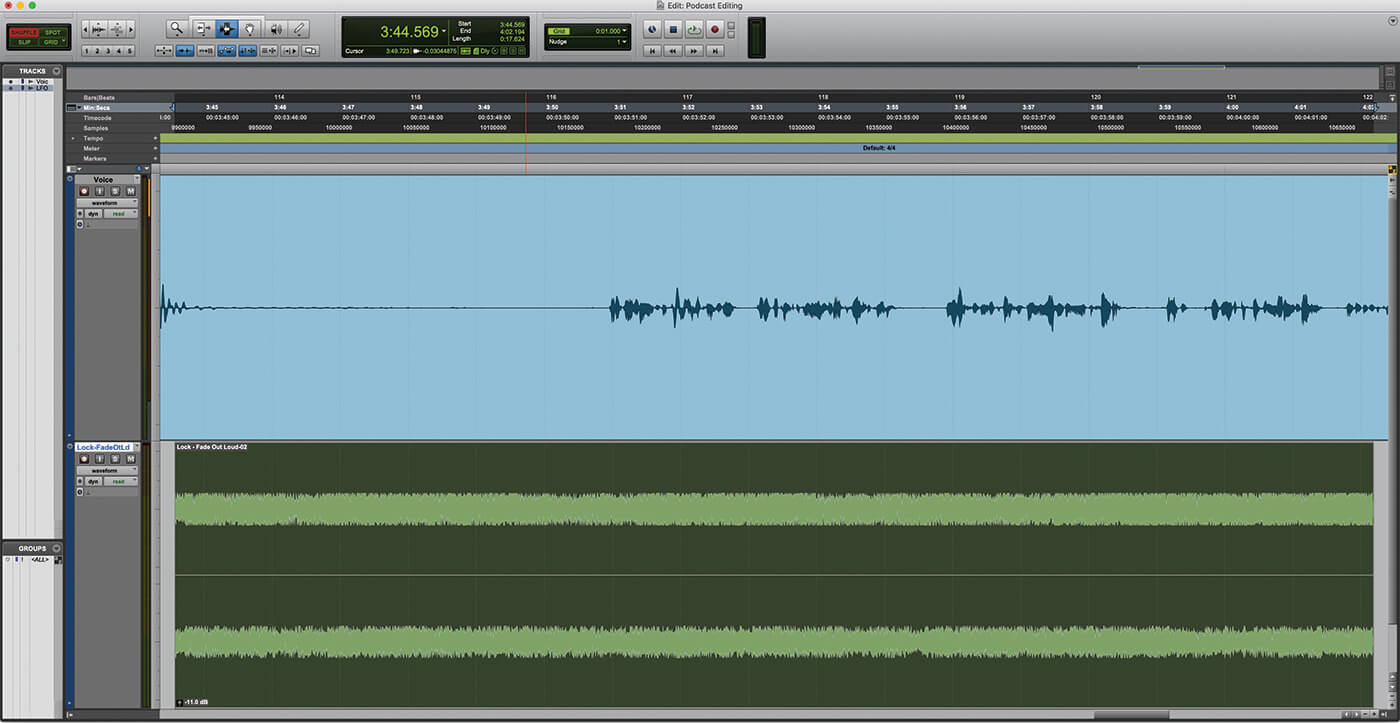Professional podcast editing in Pro Tools