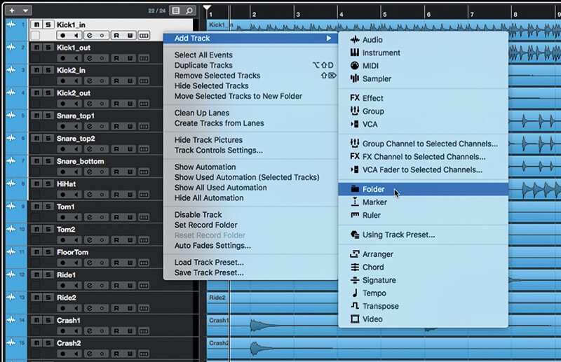 How to use Folders, Groups and Link Groups in Cubase