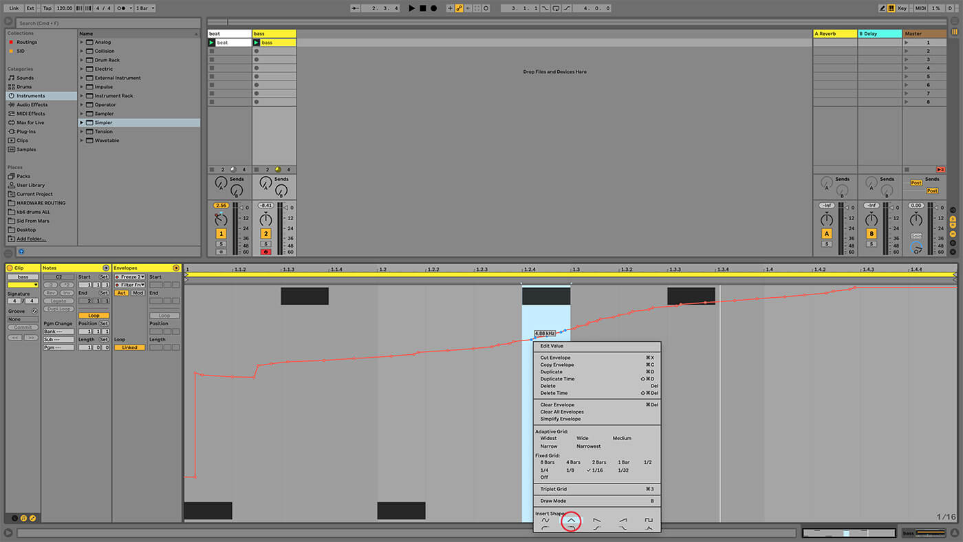 Updated automation and editing features in Ableton Live 10.1
