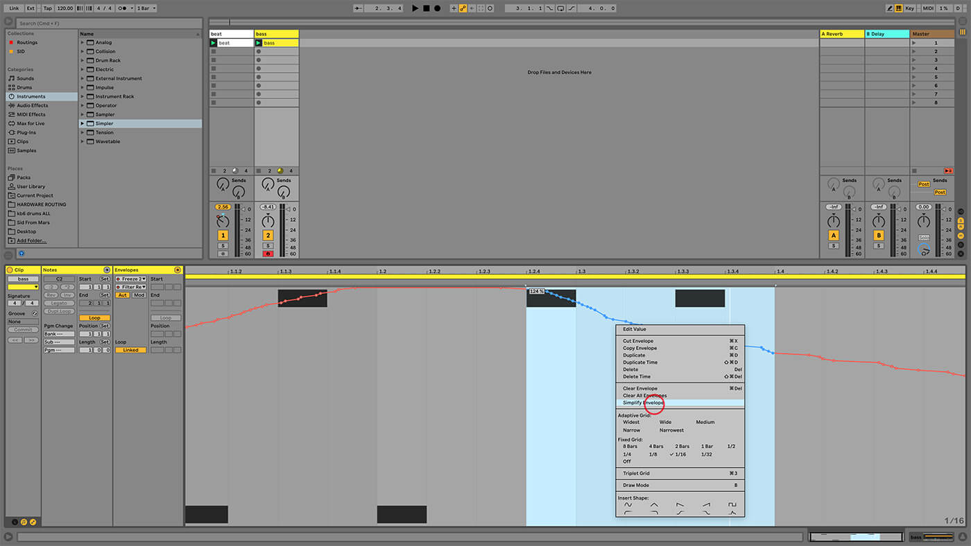 Updated automation and editing features in Ableton Live 10.1