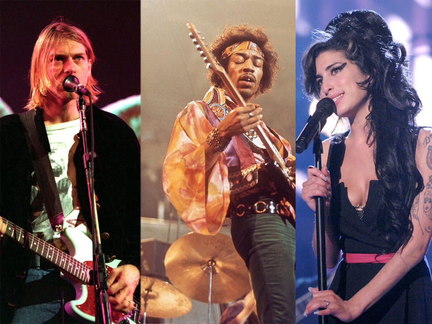 Kurt Cobain, Jimi Hendrix, Amy Winehouse