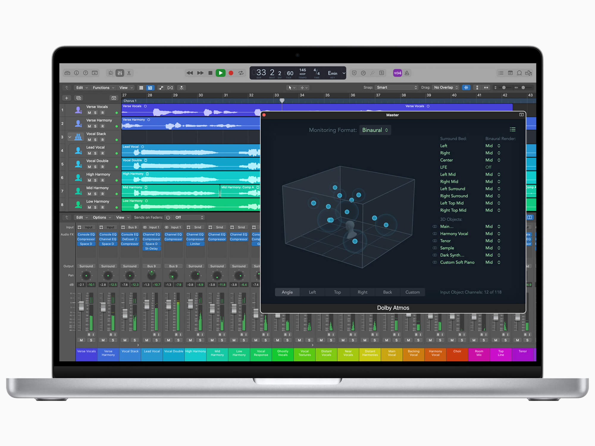 Apple Logic Pro spatial Audio Dolby Atmos mix