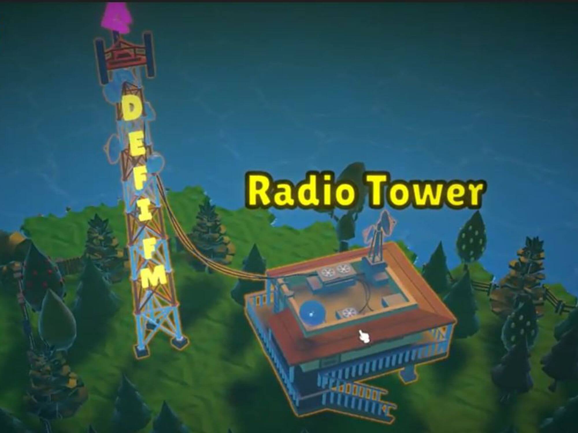Audius Radio Tower in DeFi Land
