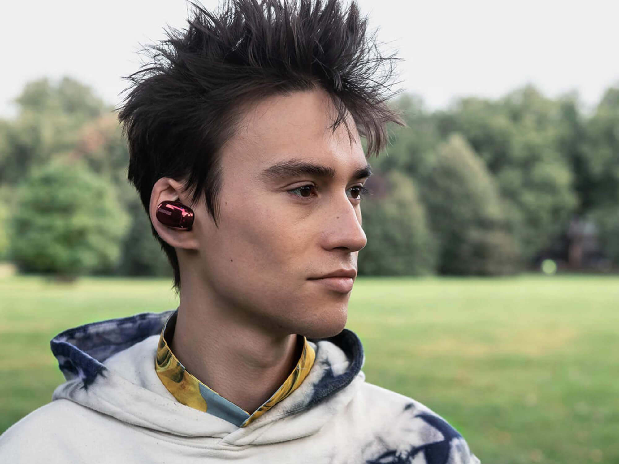 Jacob Collier with Shure Aonic Free earbuds