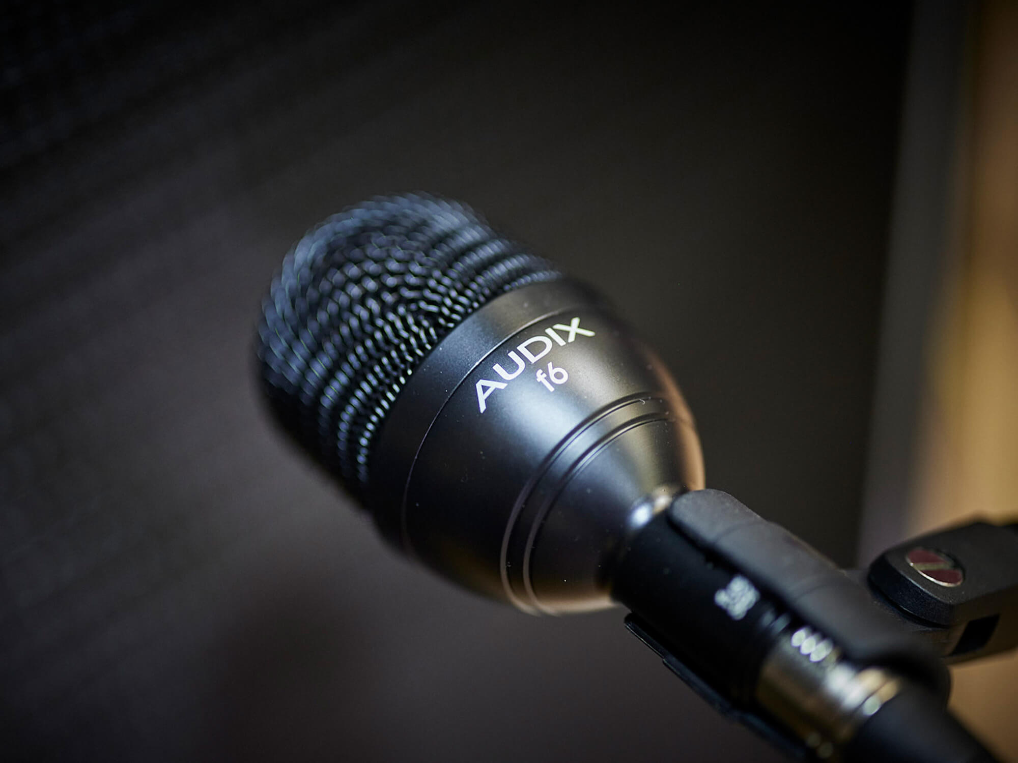 An Audix F6 microphone