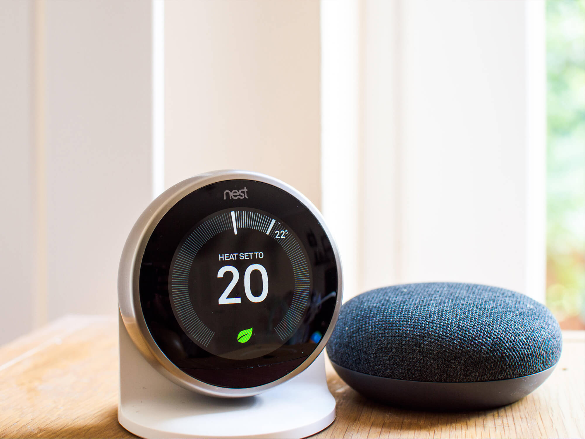 Nest thermostat and Google Home Mini
