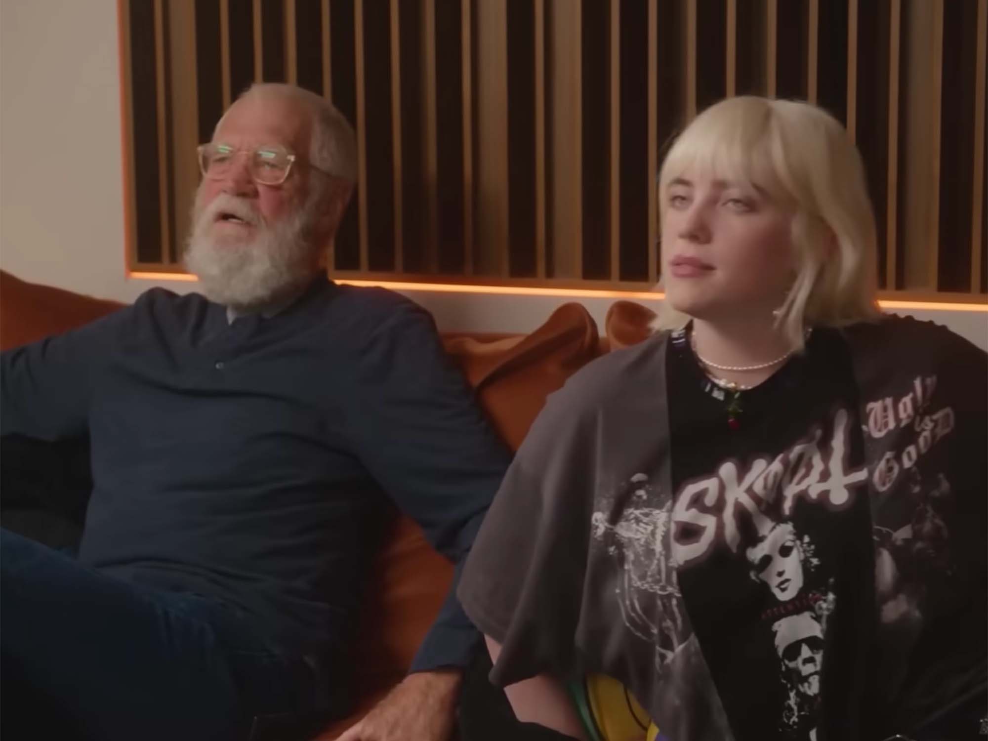 Billie Eilish and David Letterman on Netflix via Youtube