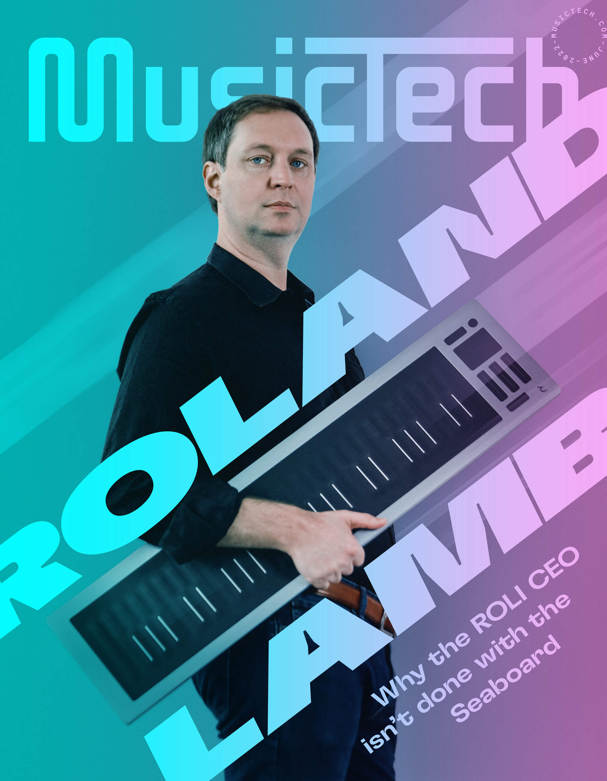 Roland Lamb of ROLI on the cover of MusicTech