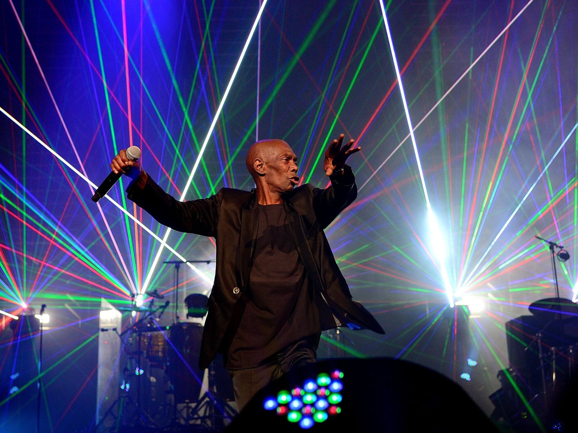 Maxi Jazz, frontman for Faithless, performing in 2016