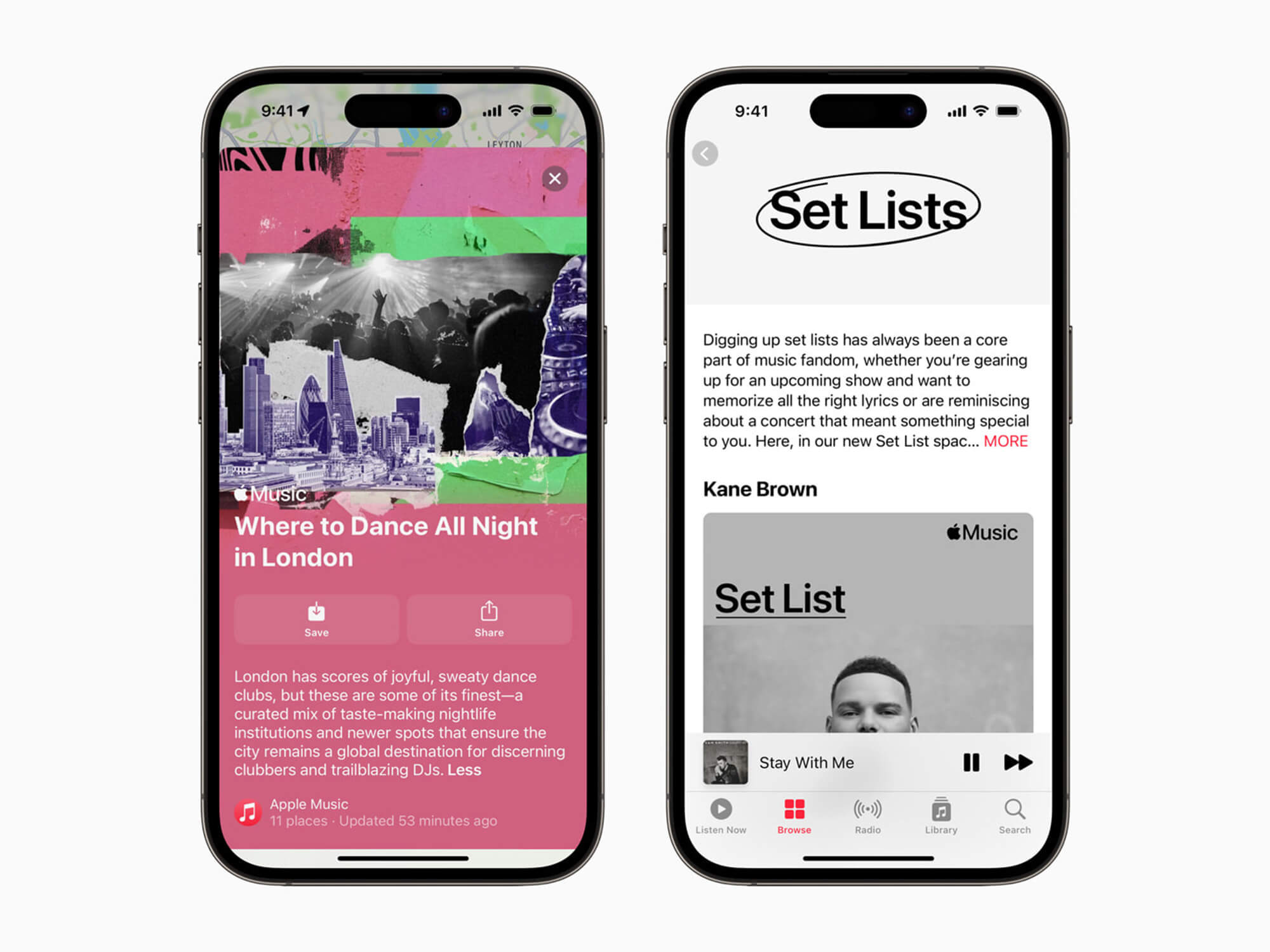 Apple's new concert and set list guides