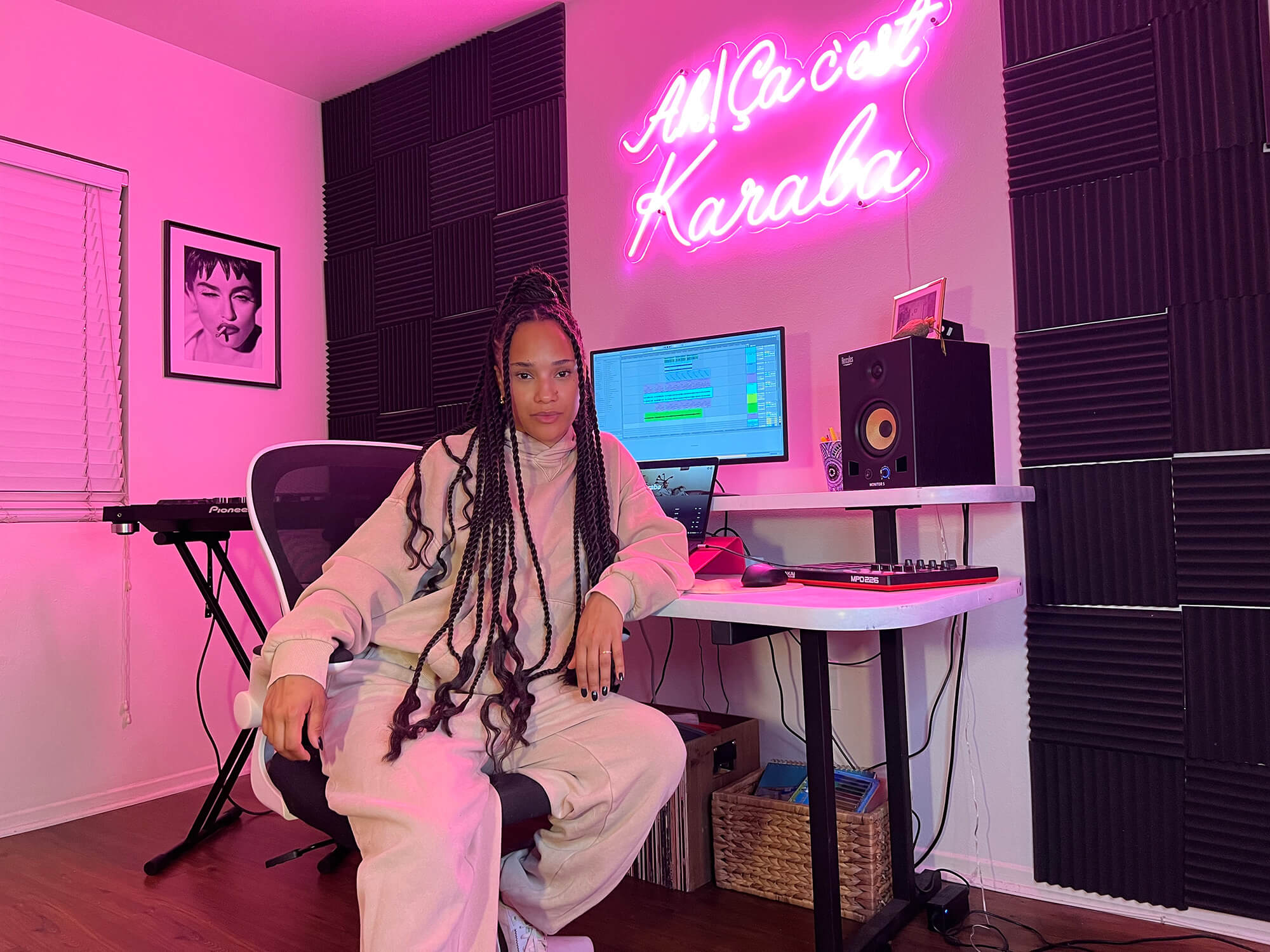 DJ Karaba in her studio