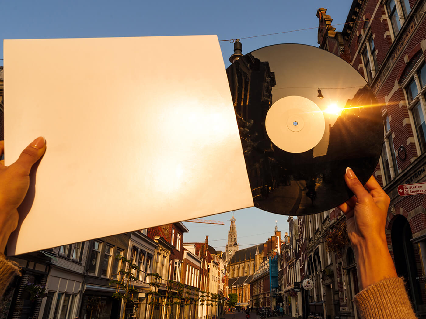 Vinyl against the sunlight in the Netherlands