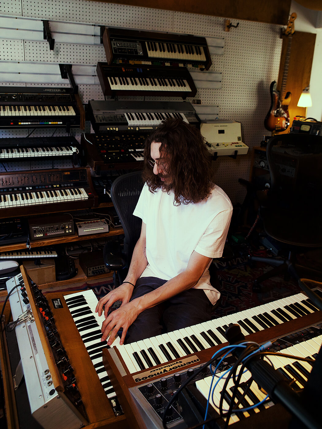 Carter Lang and his synths by Nate Guenther