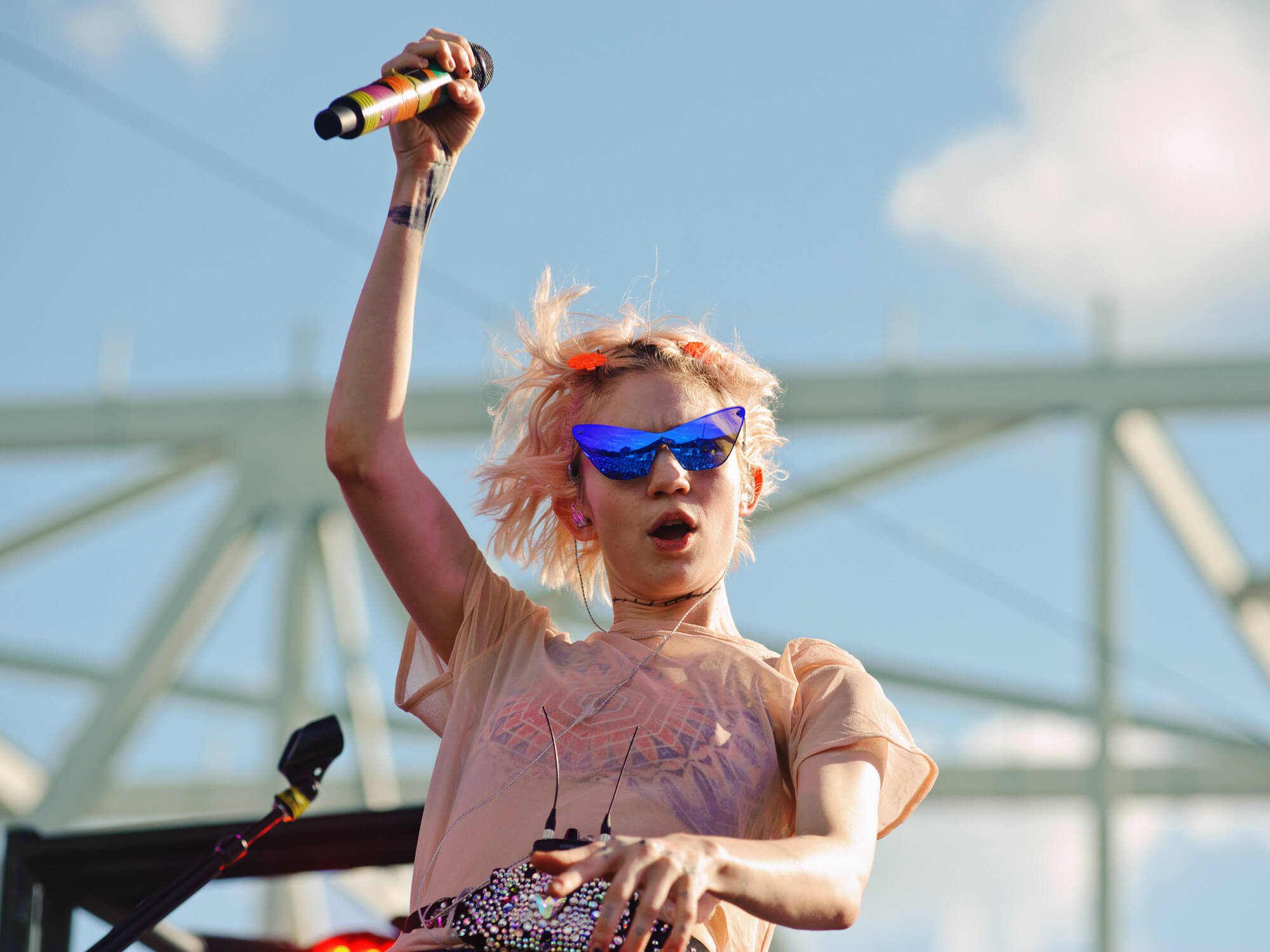 Grimes performing