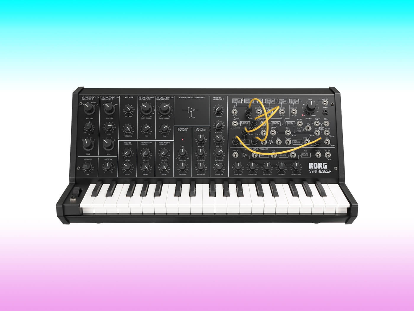 Korg MS-20 Mini (front with patch)