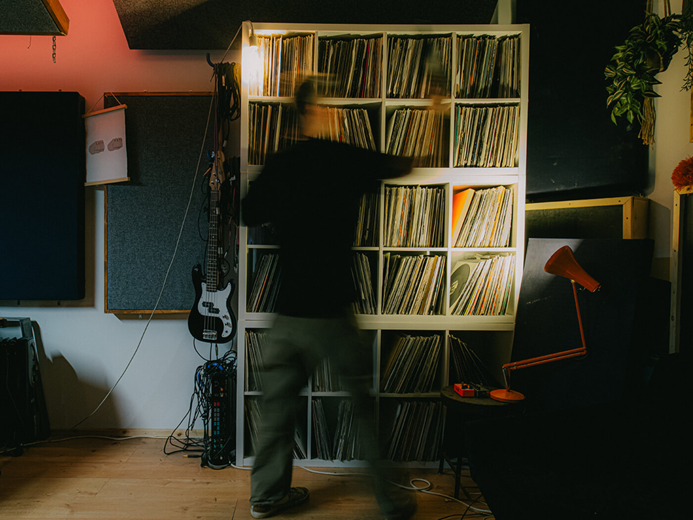 Voigtmann’s records on the studio’s vinyl shelf, photo by @Ginnypa