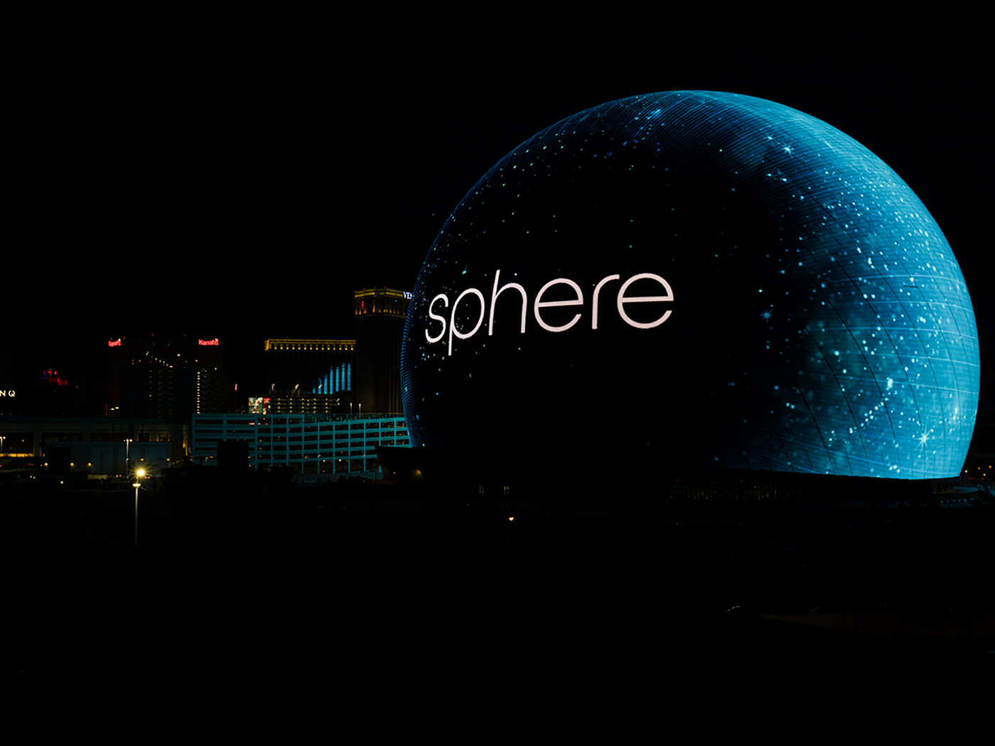 The Sphere lights up for the first time in Las Vegas in celebration of Independence Day on July 4, 2023, photo by Greg Doherty/Getty Images