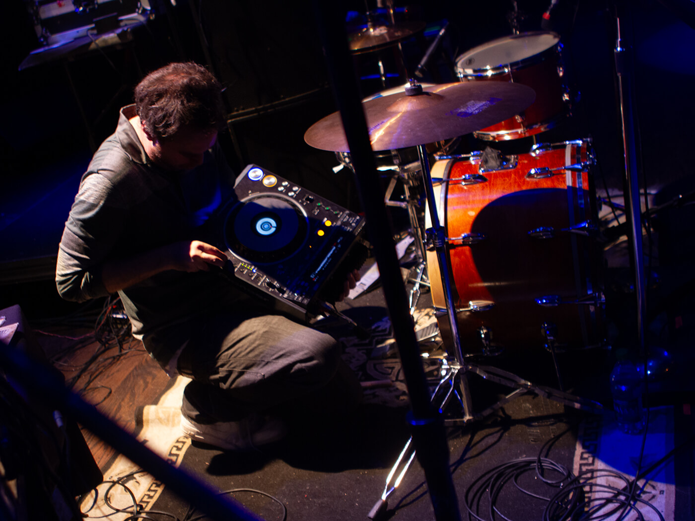Cut Chemist onstage with a turntable, photo by Cut Chemist