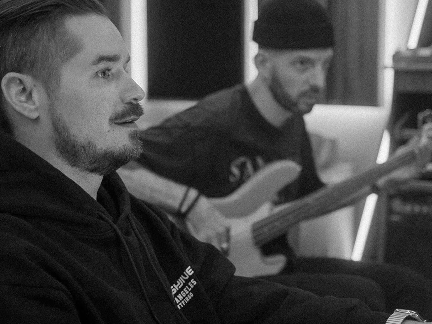 Charly Barranger (front) and Julien ‘PitchIn’ Corrales (back) of Dirtyphonics in the studio