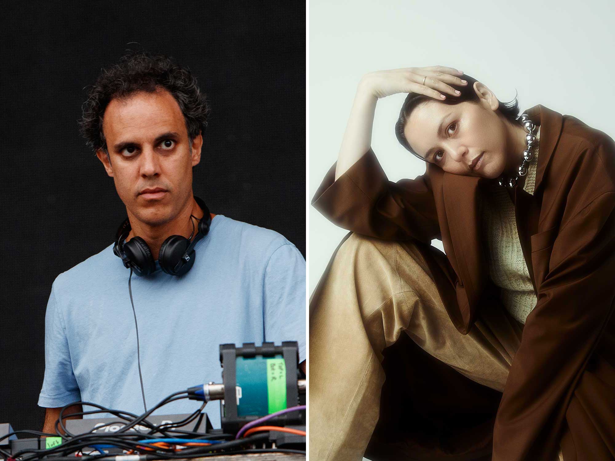 Left: Four Tet playing at Lovebox festival 2019 | Right: Logic1000