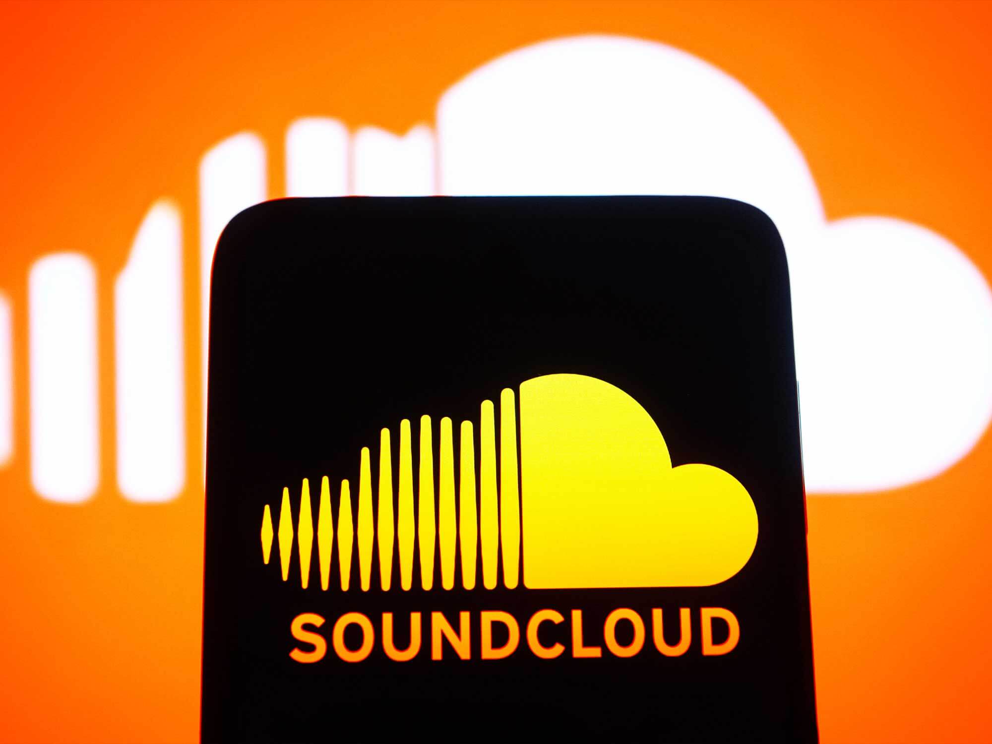 Soundcloud logo on a phone