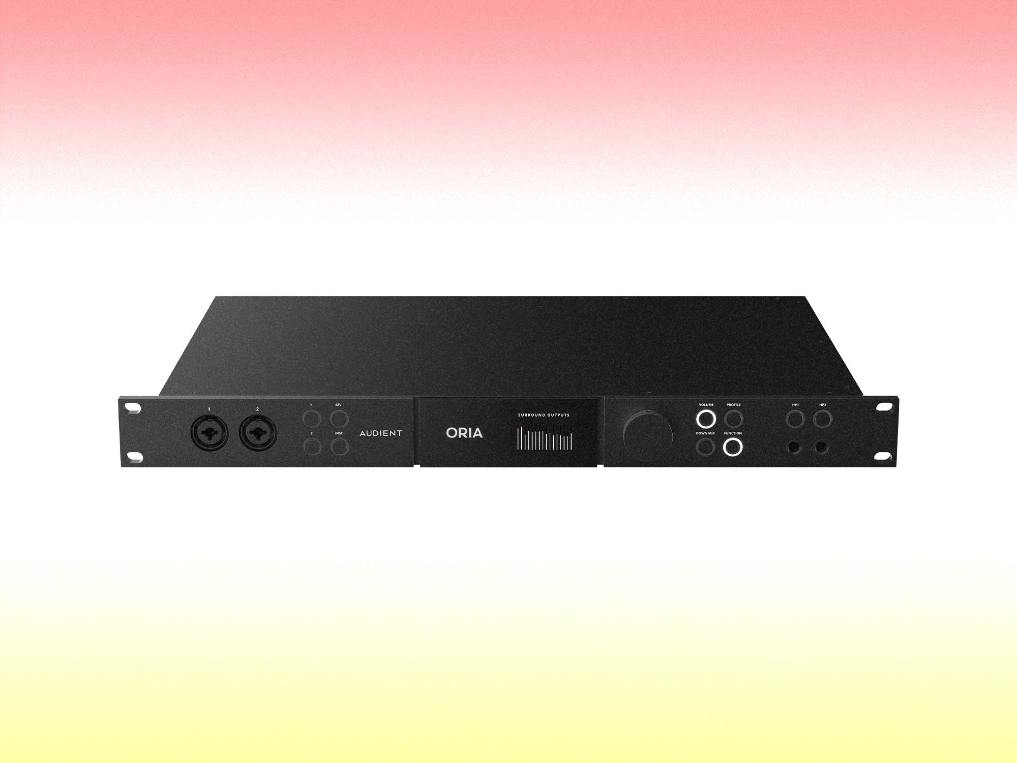 ORIA from Audient. It is a black, streamlined interface.