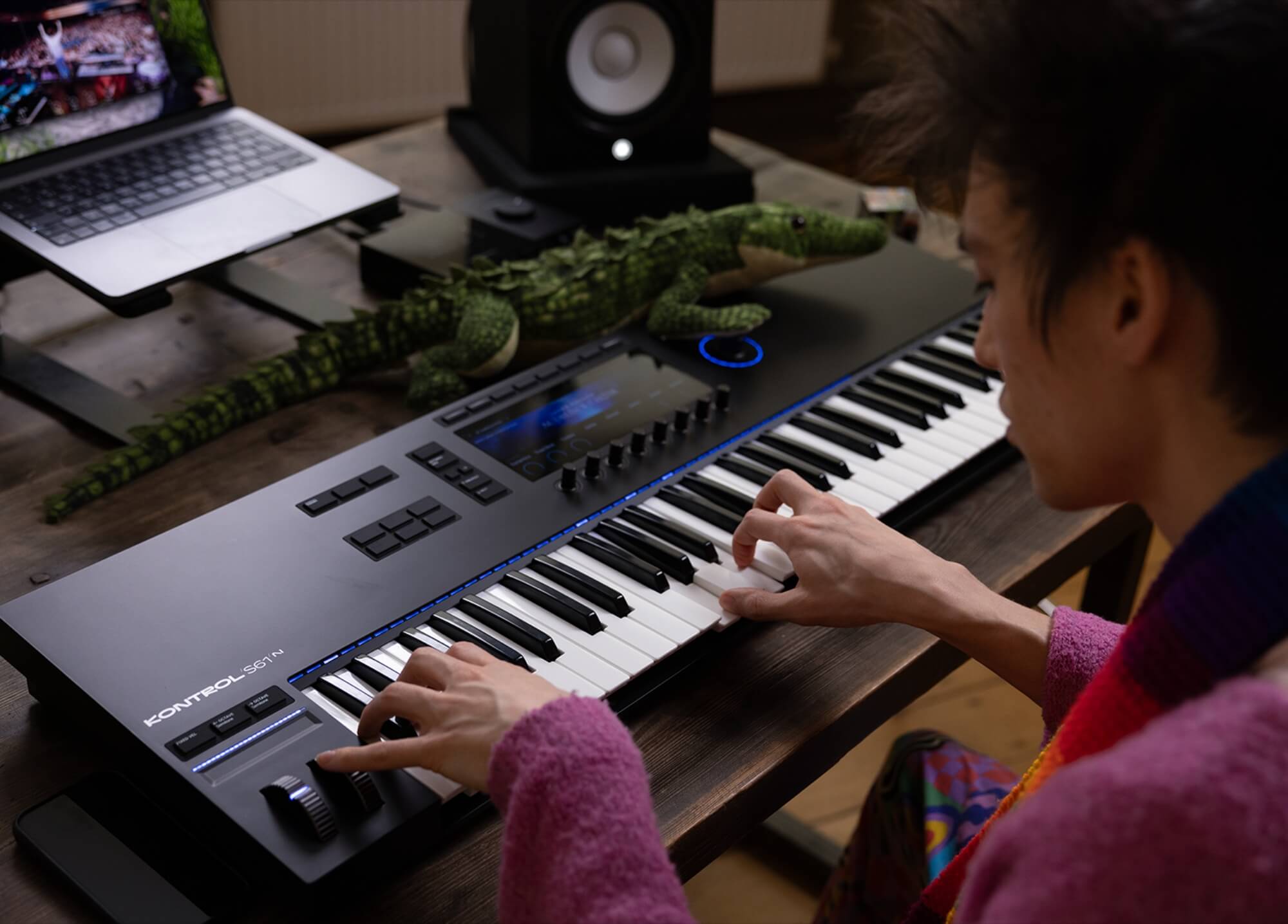 Jacob Collier playing a keyboard