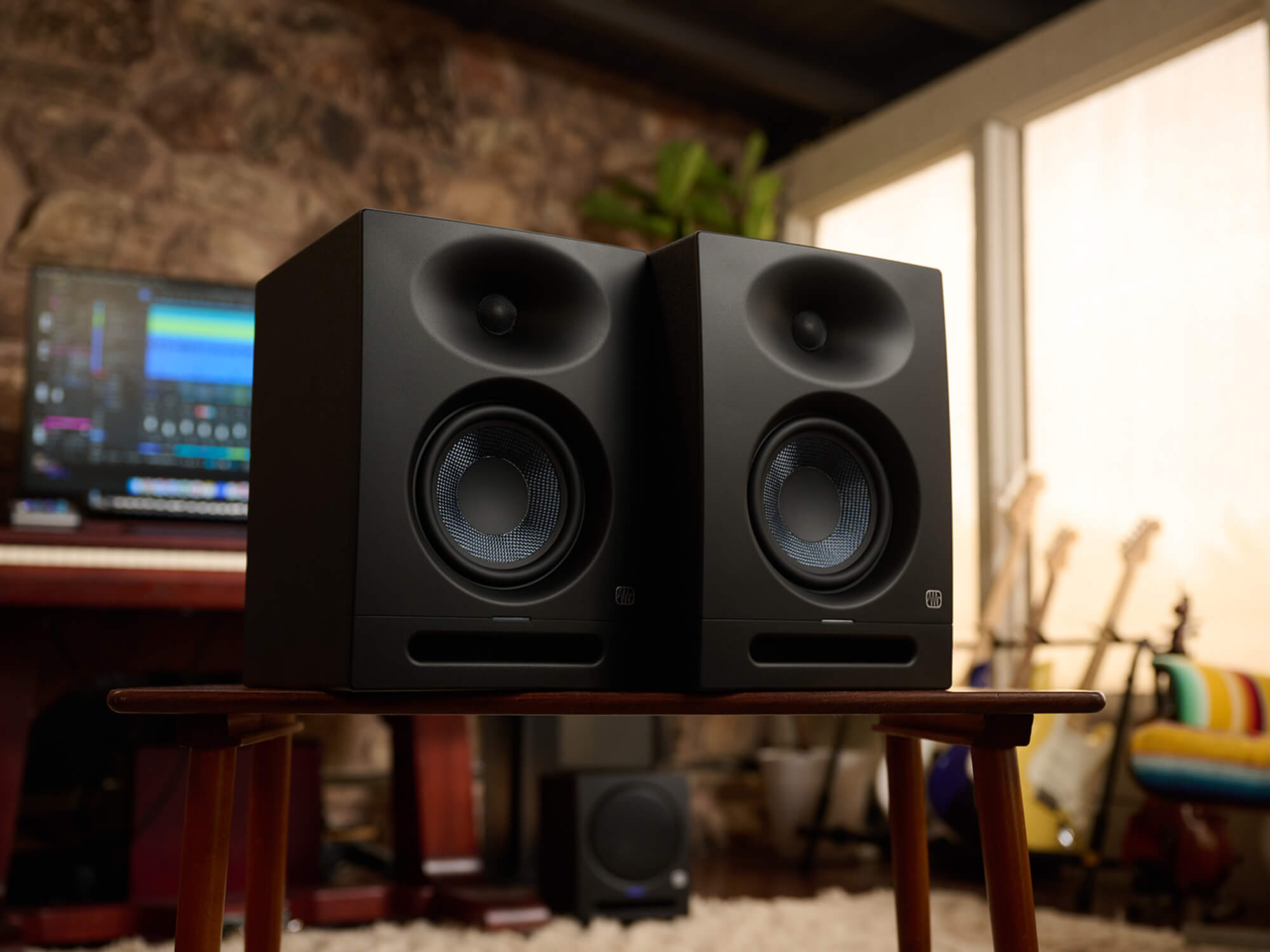 PreSonus Eris Studio 5 monitors in a home studio