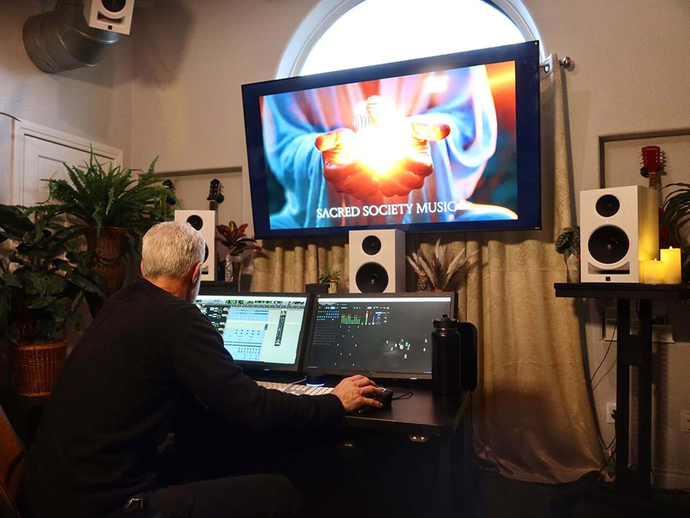 Adelio Lombardi in the Kali Audio Atmos studio