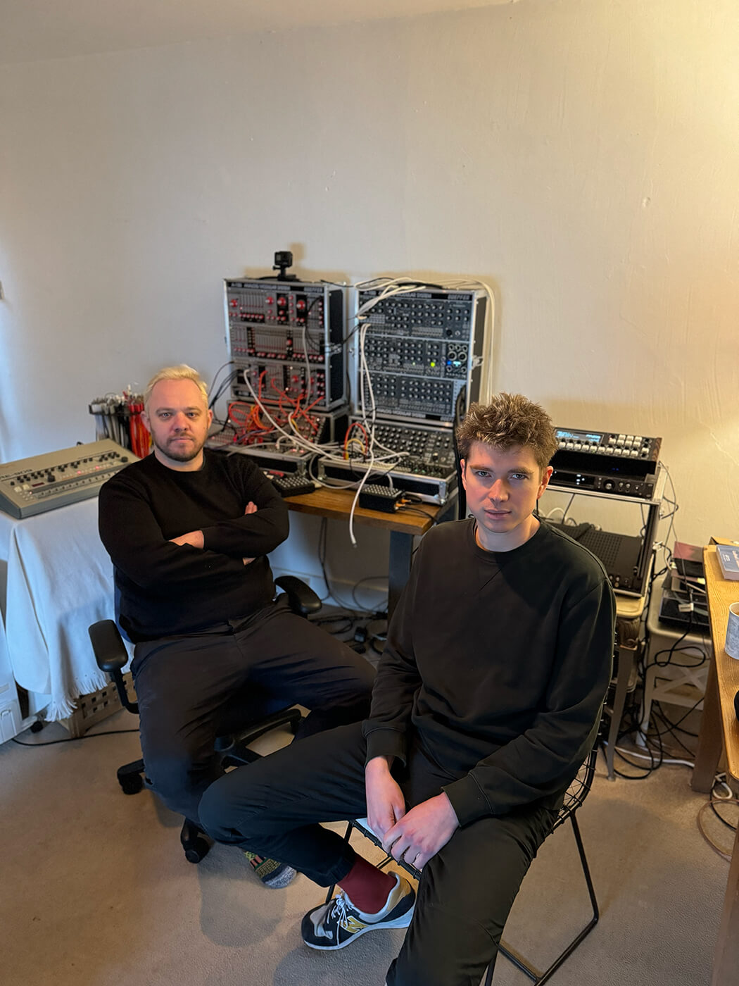 Jonathan Higgs and Alex Robertshaw in Alex’s studio