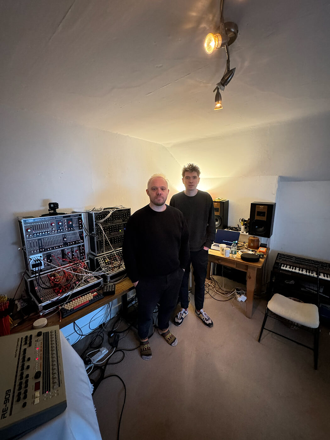 Jonathan Higgs and Alex Robertshaw in Alex’s studio