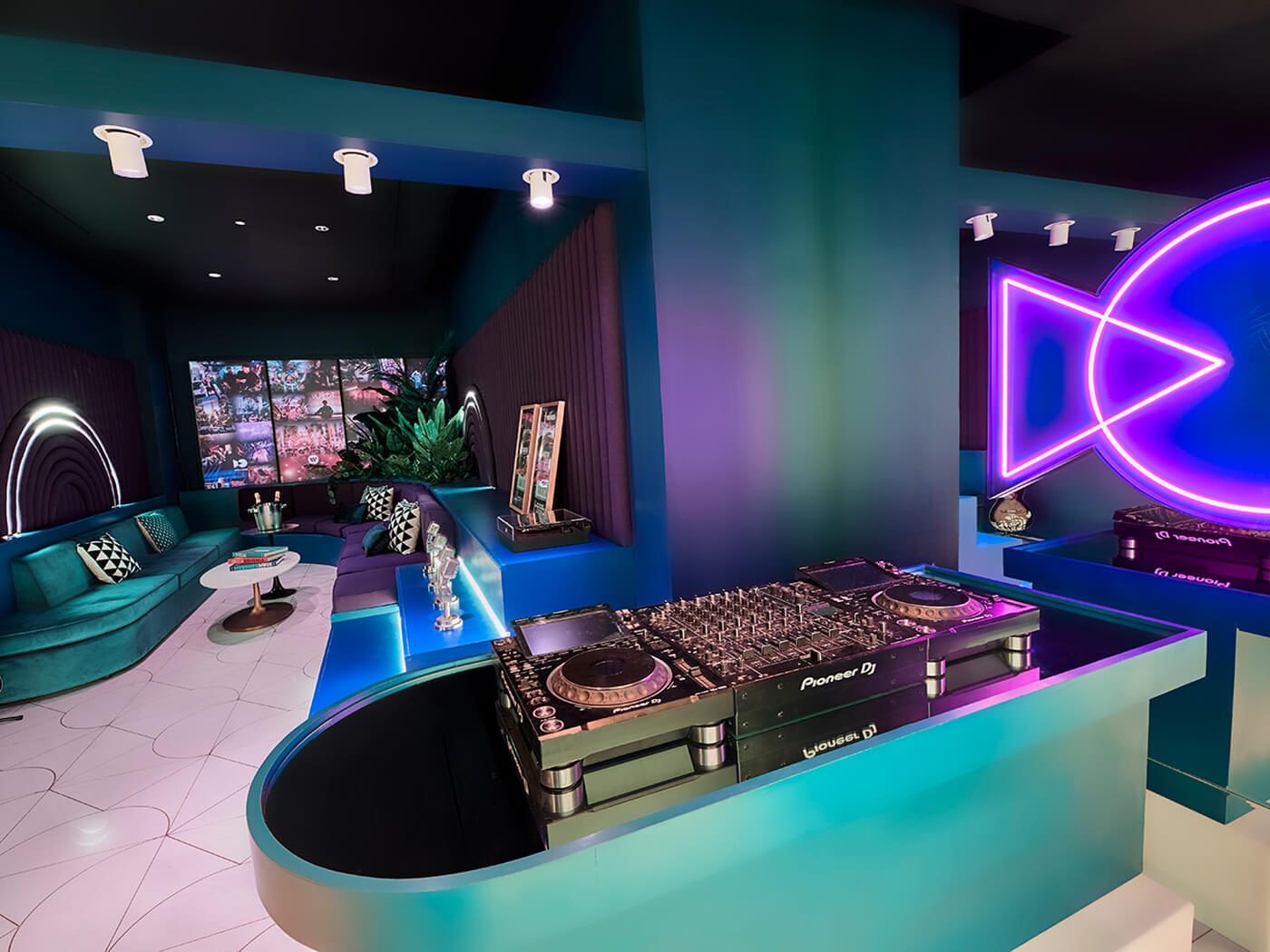 DJ decks in FIVE’s Dubai studio