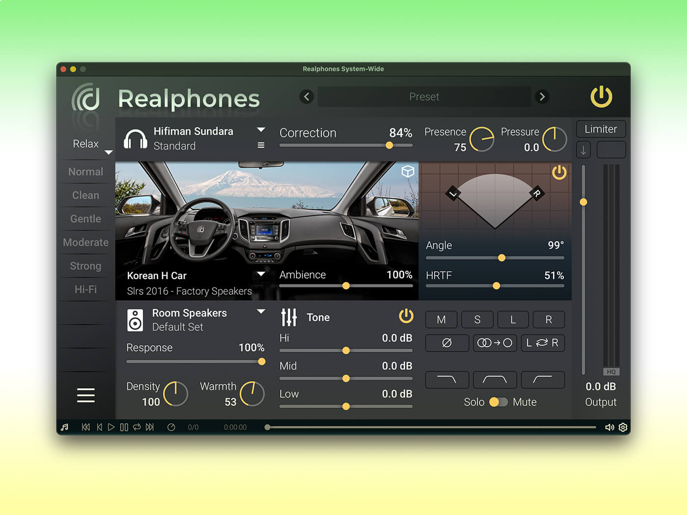 Simulating an in-car system on Realphones 2.0