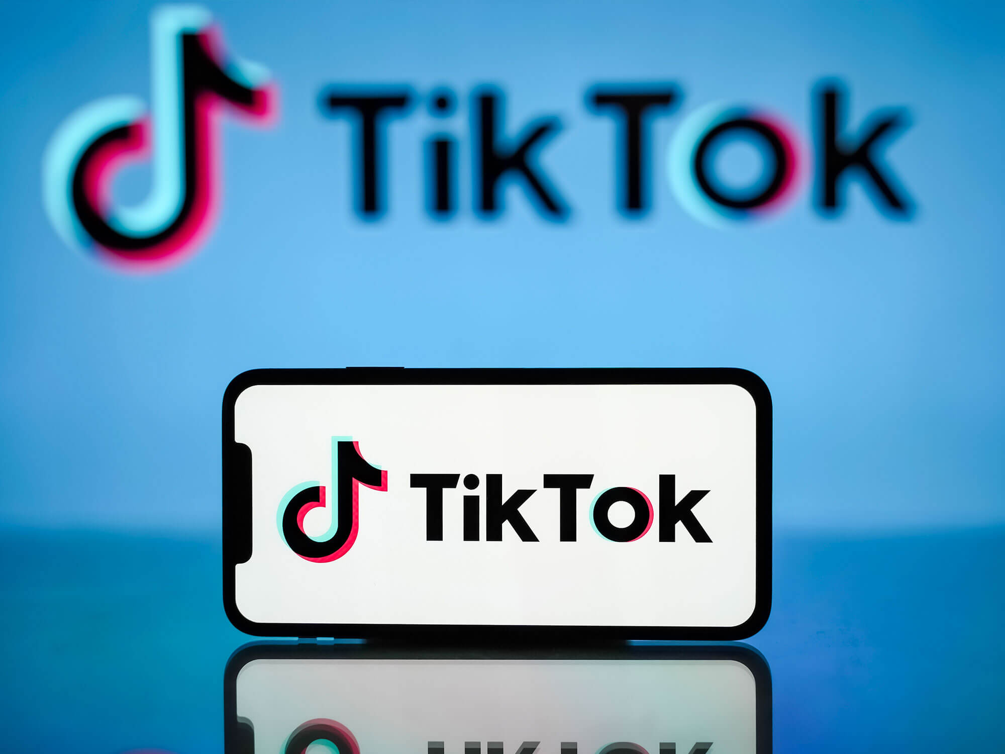 TikTok logo displayed on a smartphone